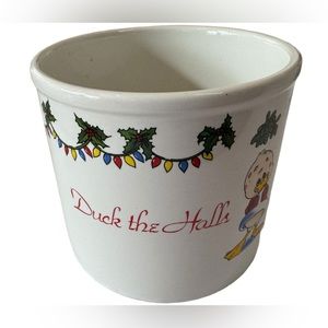 Napco “Duck the Halls with Mistletoe” National Potteries Co. 10489 RARE Planter